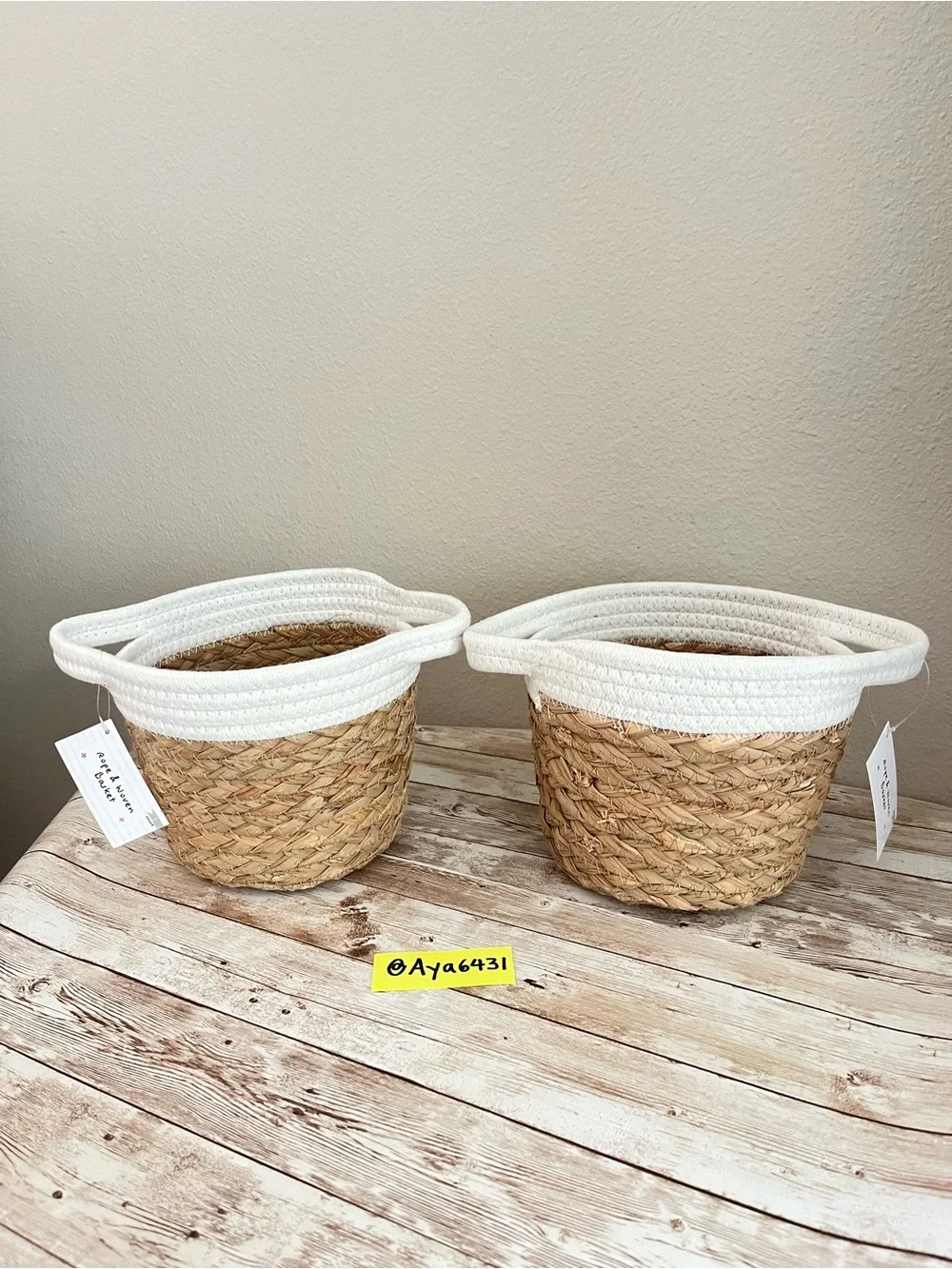 Target Bullseye Rope and Woven Basket Tall Set of 2🌸